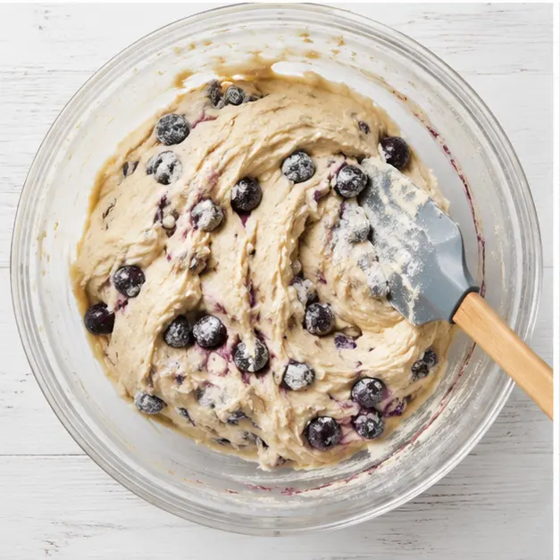 Step 3: Folding in blueberries