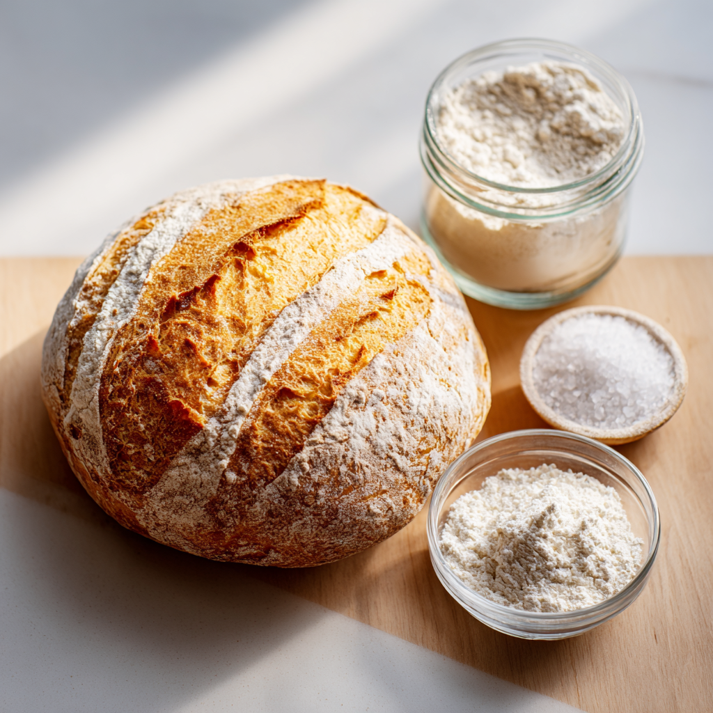 best sourdough bread recipe - main ingredients