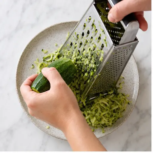 Step 1: Grating fresh zucchini