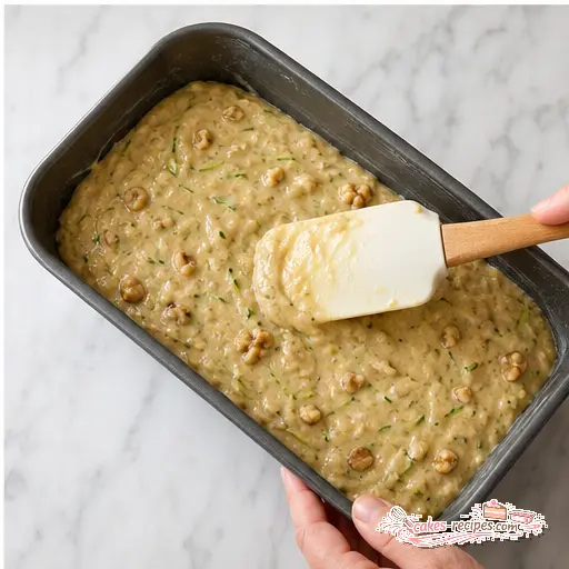 Step 4: Pouring batter into loaf pan