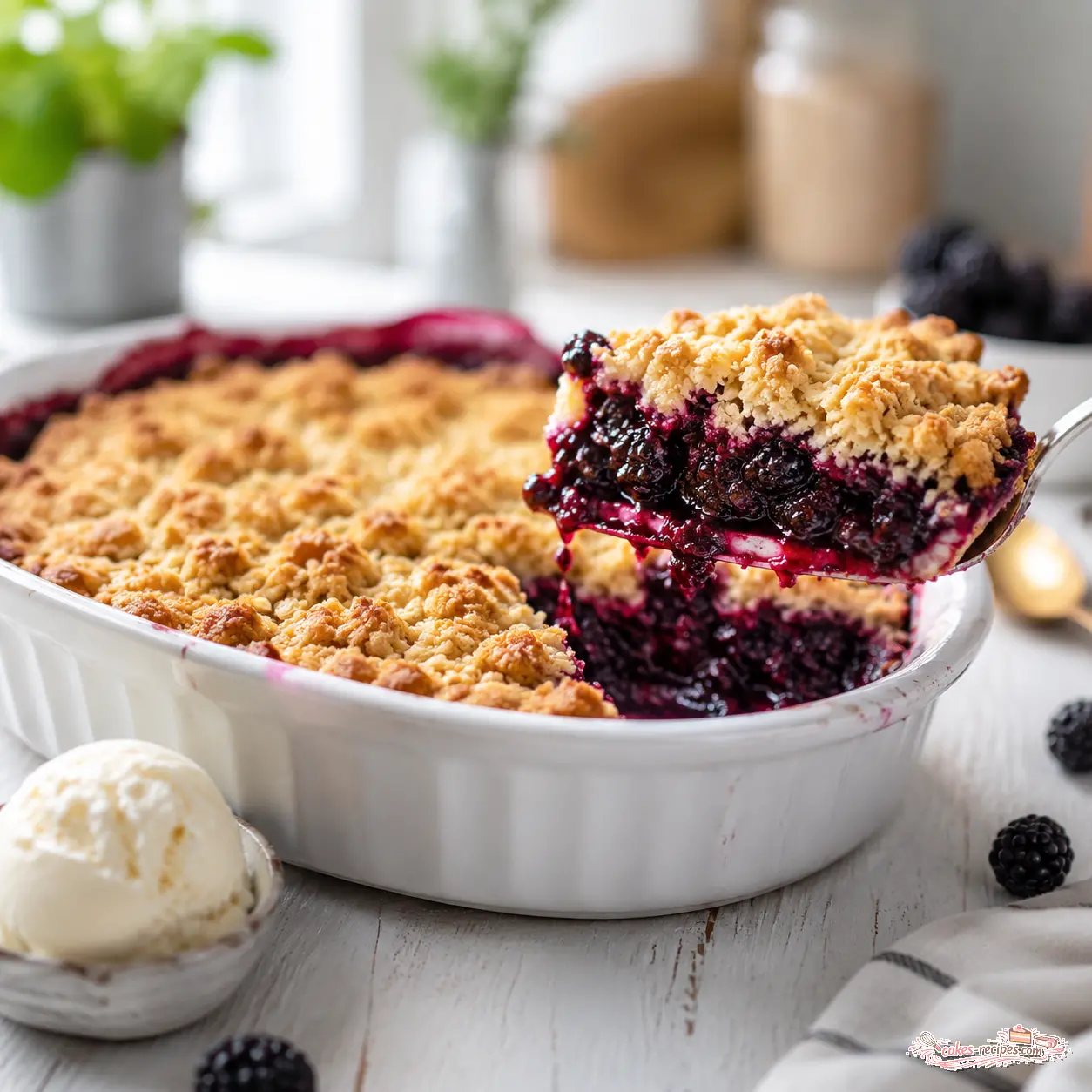 blackberry crumble cake - final presentation