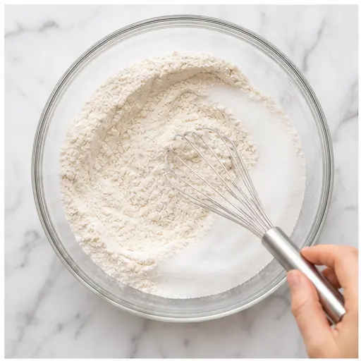 Step 1: Whisking dry ingredients together