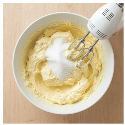 creaming butter cream cheese and sugar together