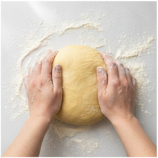 Shaped sweet rolls in a square baking pan before second rise