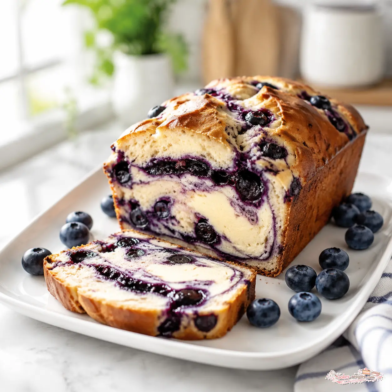 blueberry cream cheese bread - final presentation