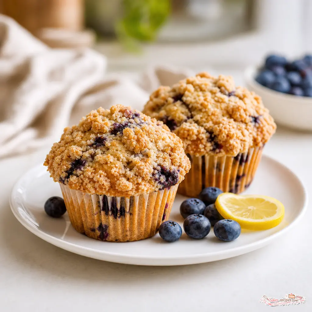 blueberry lemon streusel muffins - final presentation