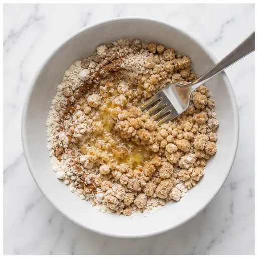 Step 1: Mixing streusel crumbles