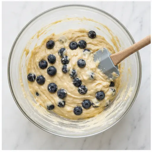 Step 3: Folding in blueberries