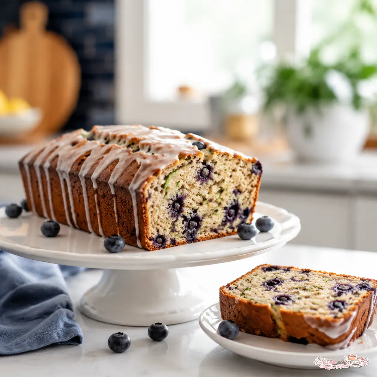 blueberry zucchini bread - final presentation
