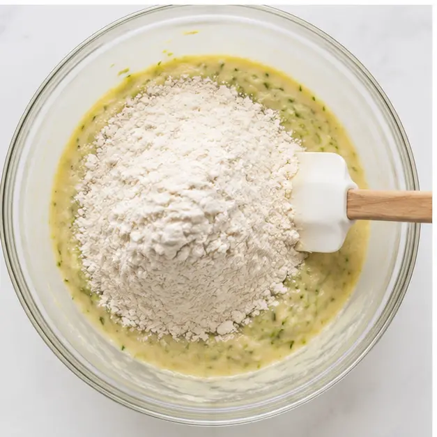 Step 3: Adding dry ingredients to the batter