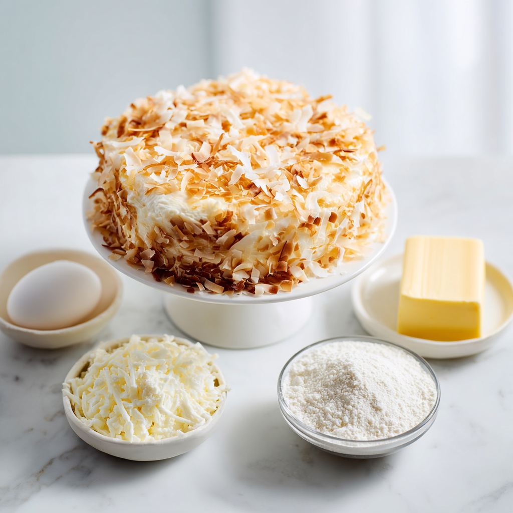 brazilian coconut custard cake - main ingredients