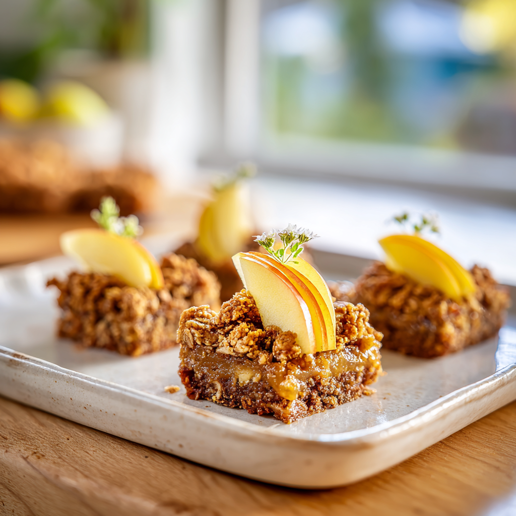 brown butter apple crisp bars - final presentation