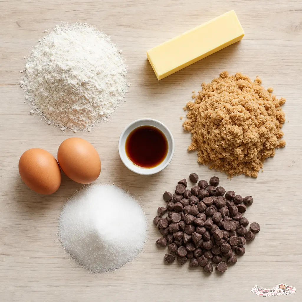 brown sugar chocolate chip cookies - main ingredients