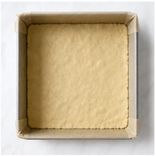 Step 2: Press half the dough into the pan