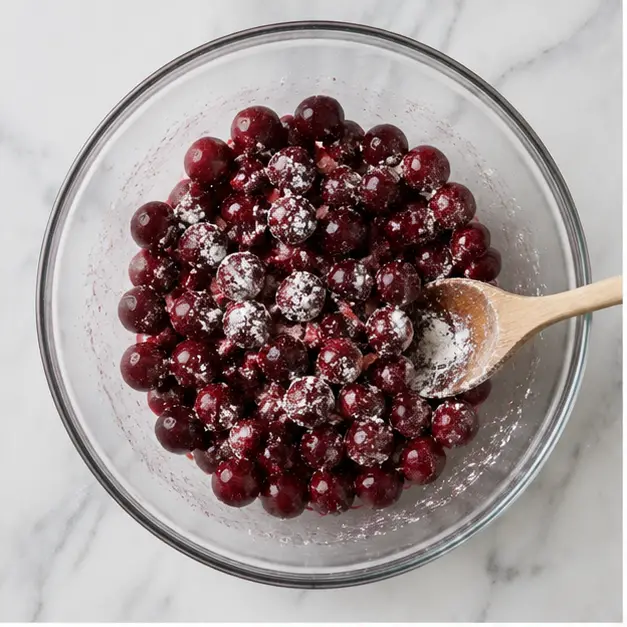 Step 1: Mixing cherry filling