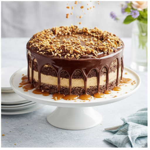 chocolate caramel toffee crunch cake - step 4