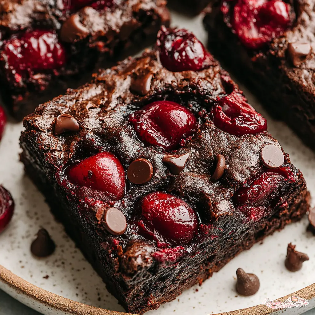 chocolate cherry brownies 407867818