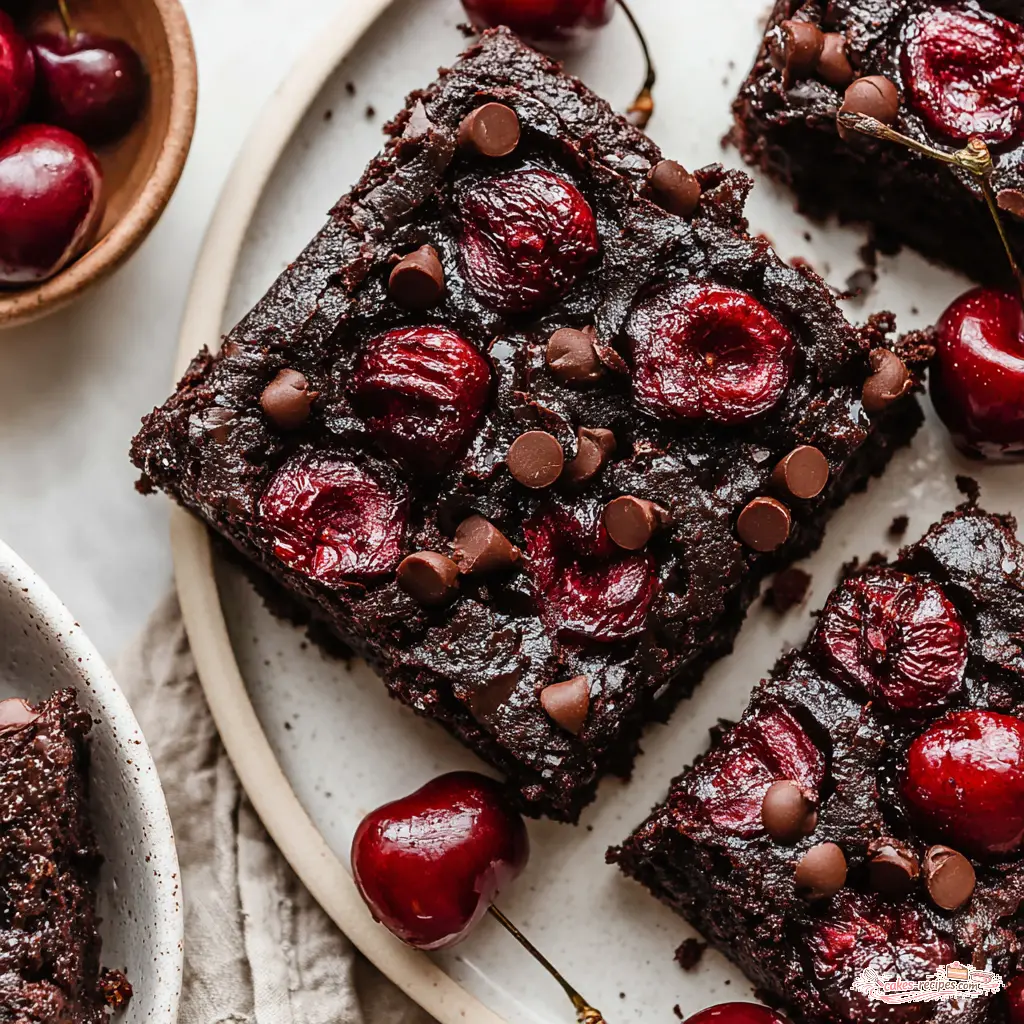 chocolate cherry brownies - final presentation