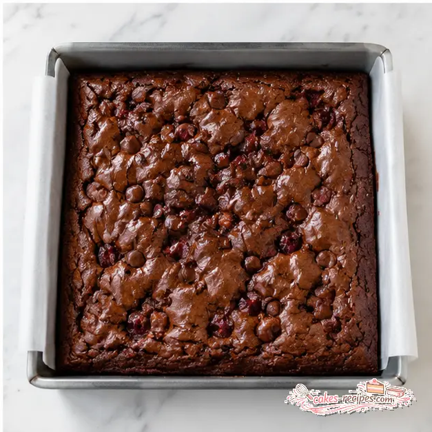 Step 4: Baked brownies with crackled shiny top