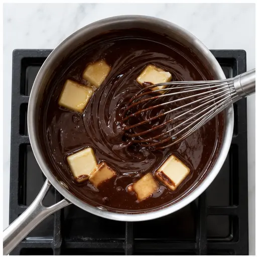 Step 1: Melting butter and chocolate