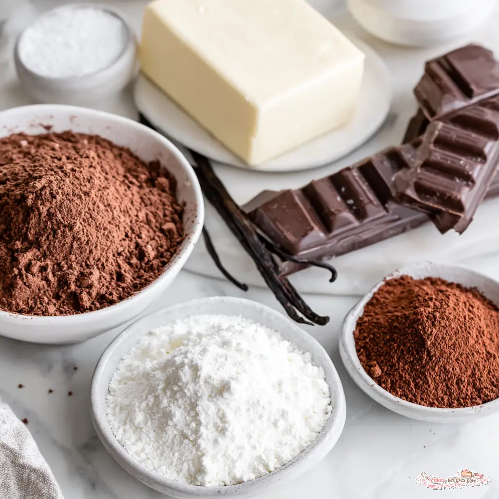 chocolate cream cheese frosting - main ingredients