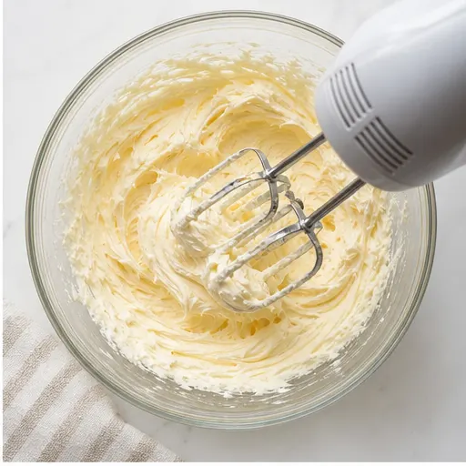 Step 2: Cream butter and cream cheese