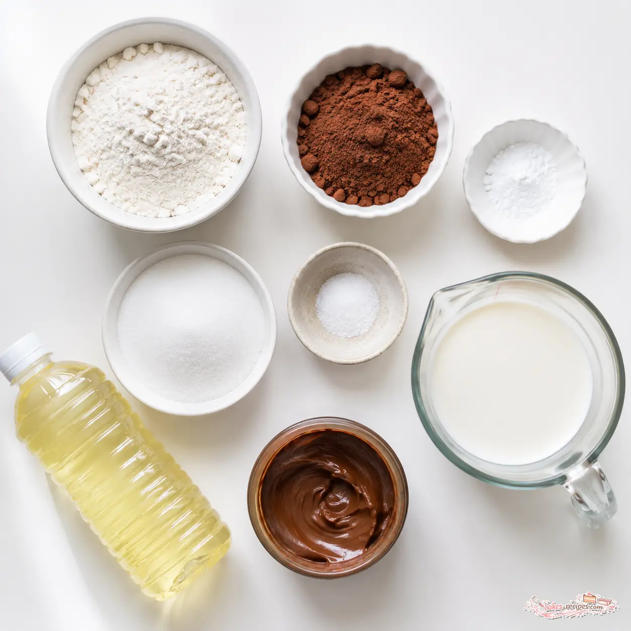 chocolate mug cake - main ingredients