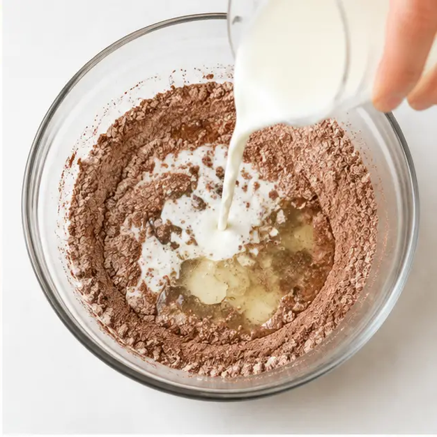 Step 2: Adding wet ingredients