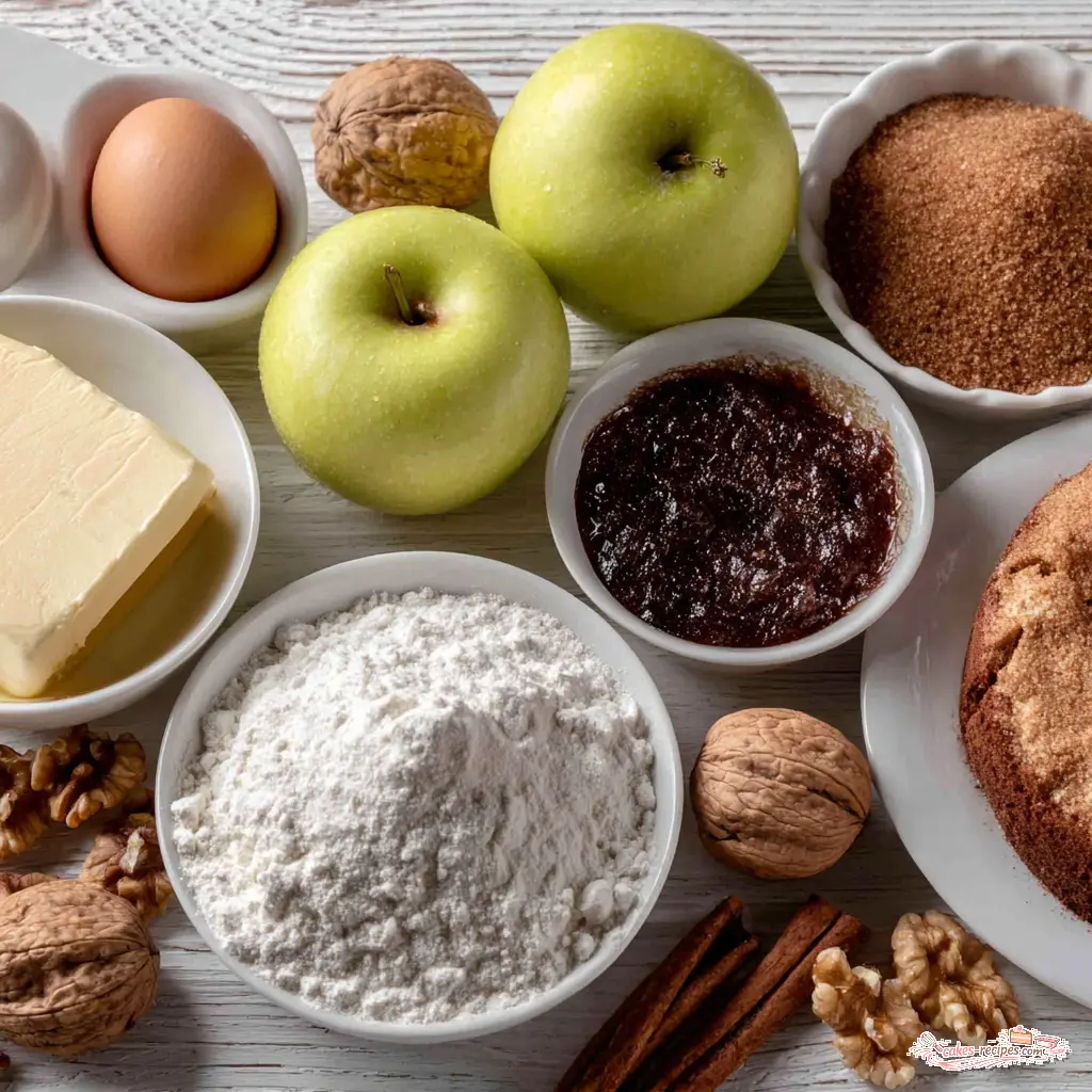 cinnamon apple cake - main ingredients