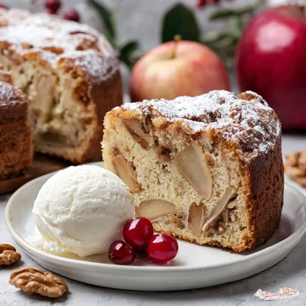 cinnamon apple cake - final presentation