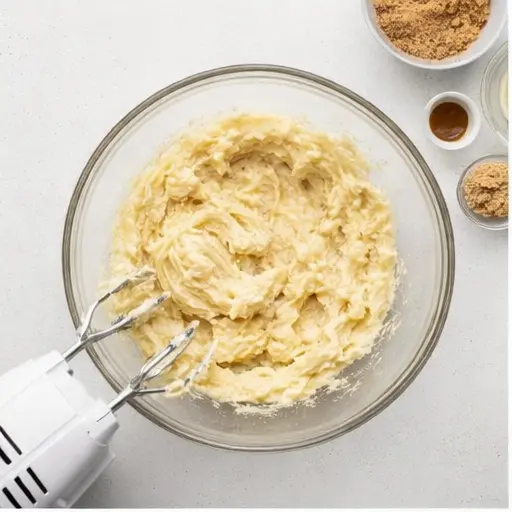 Step 1: Cream butter and sugars until fluffy