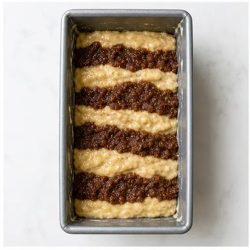Step 3: Layering batter and cinnamon in the pan