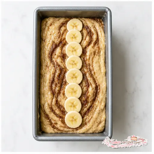 Step 4: Arranging banana slices on top before baking