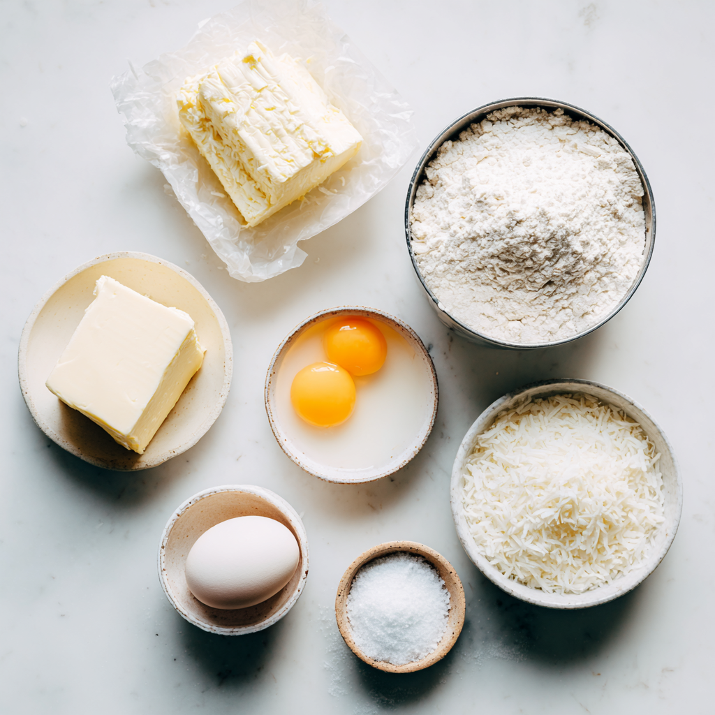 coconut scones with coconut glaze - main ingredients
