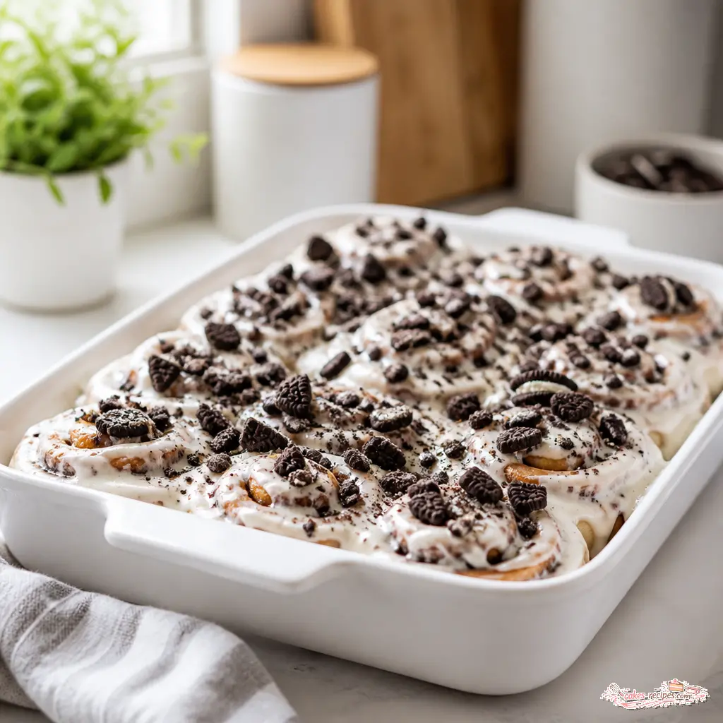 cookies and cream cinnamon rolls - final presentation