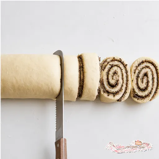 Step 4: Slicing the rolled log into individual rolls