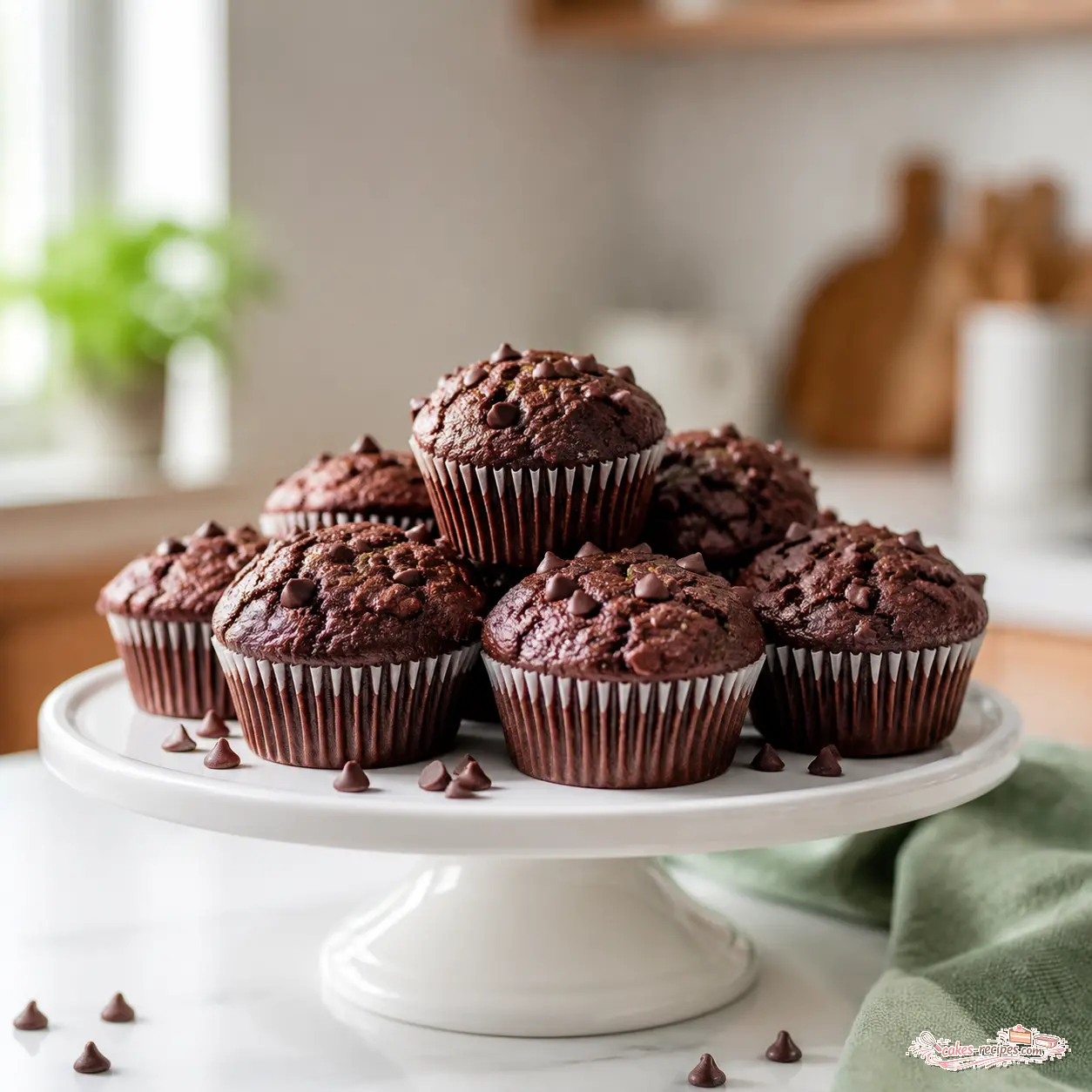 double chocolate zucchini muffins - final presentation