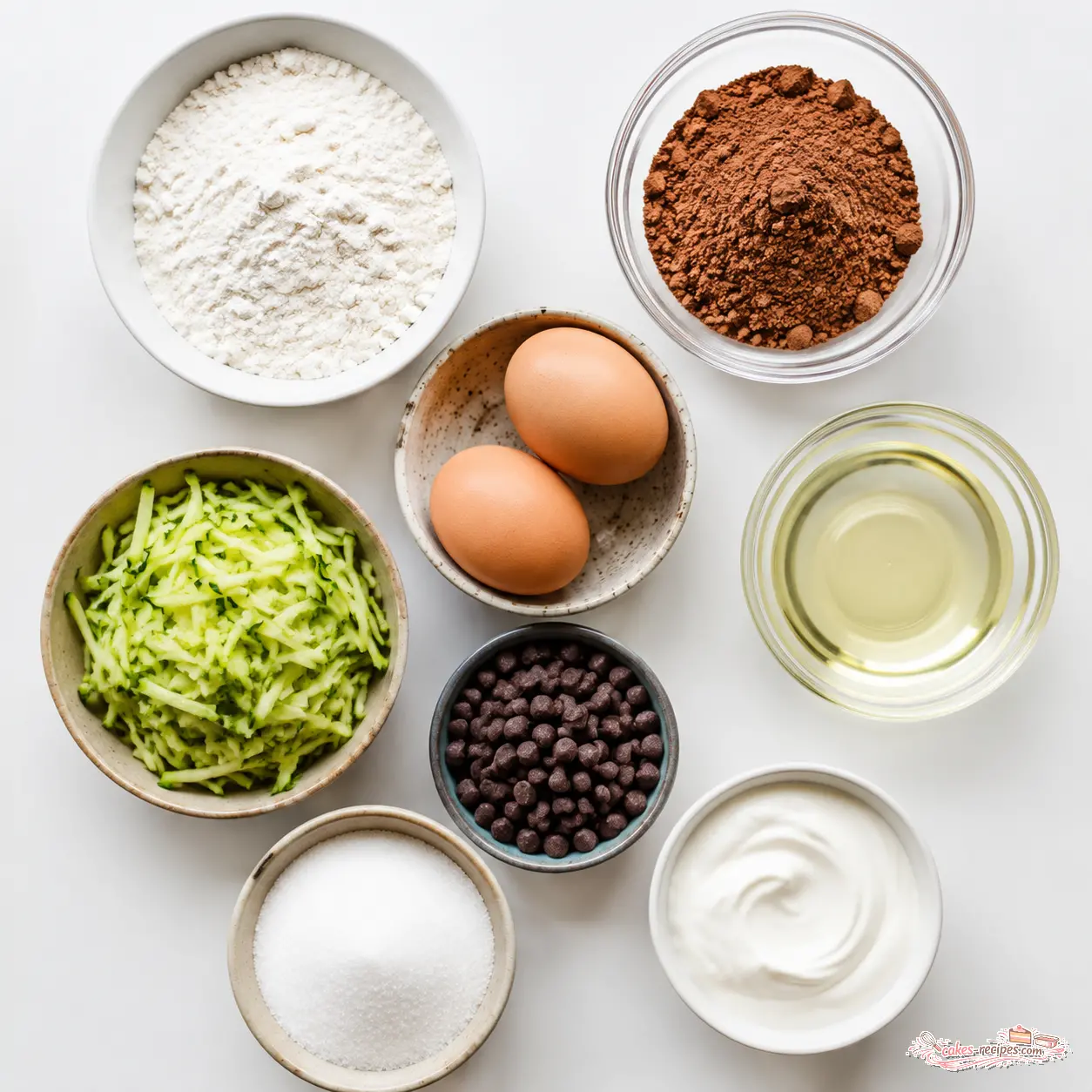 double chocolate zucchini muffins - main ingredients