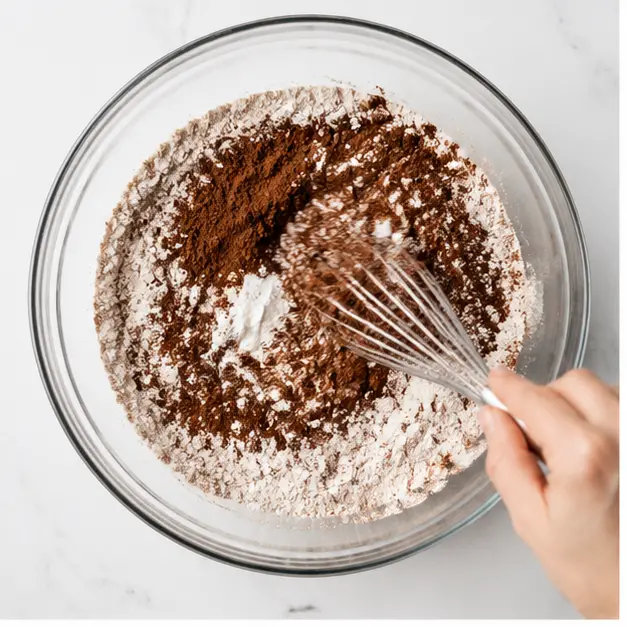 Step 1: Whisking dry ingredients together