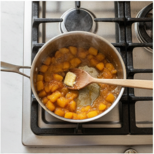 easy peach turnovers - step 2 cooking peach filling