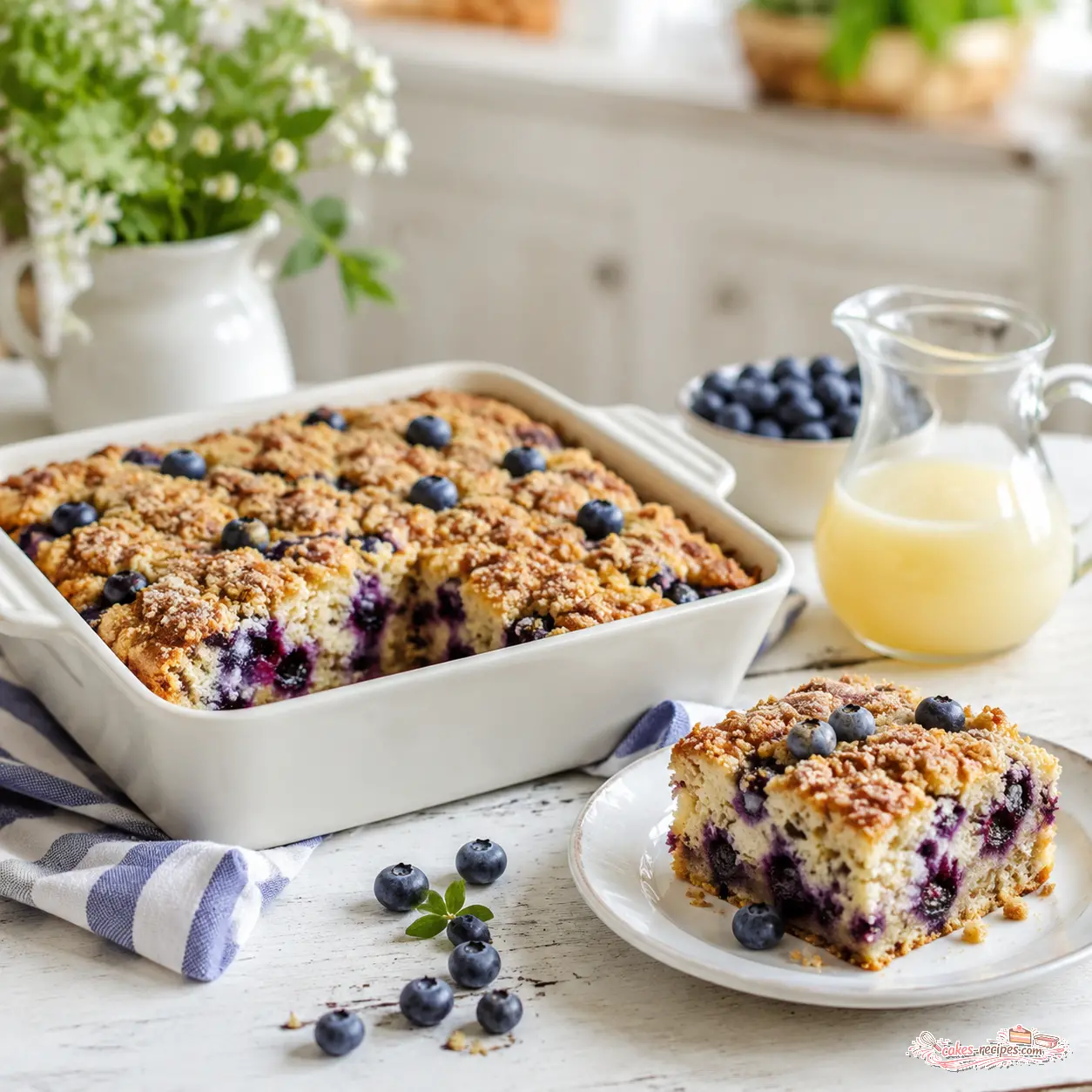 easy blueberry cake recipe - final presentation