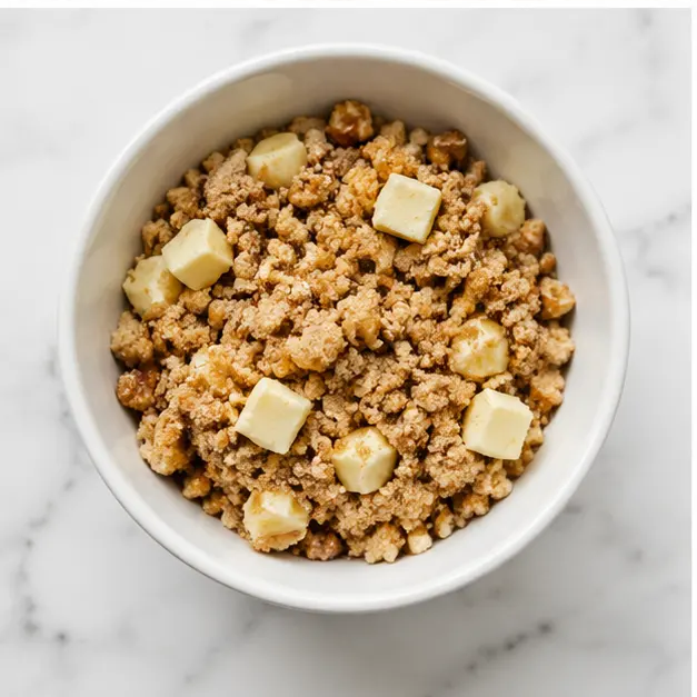Step 3: Making crumbly walnut streusel topping