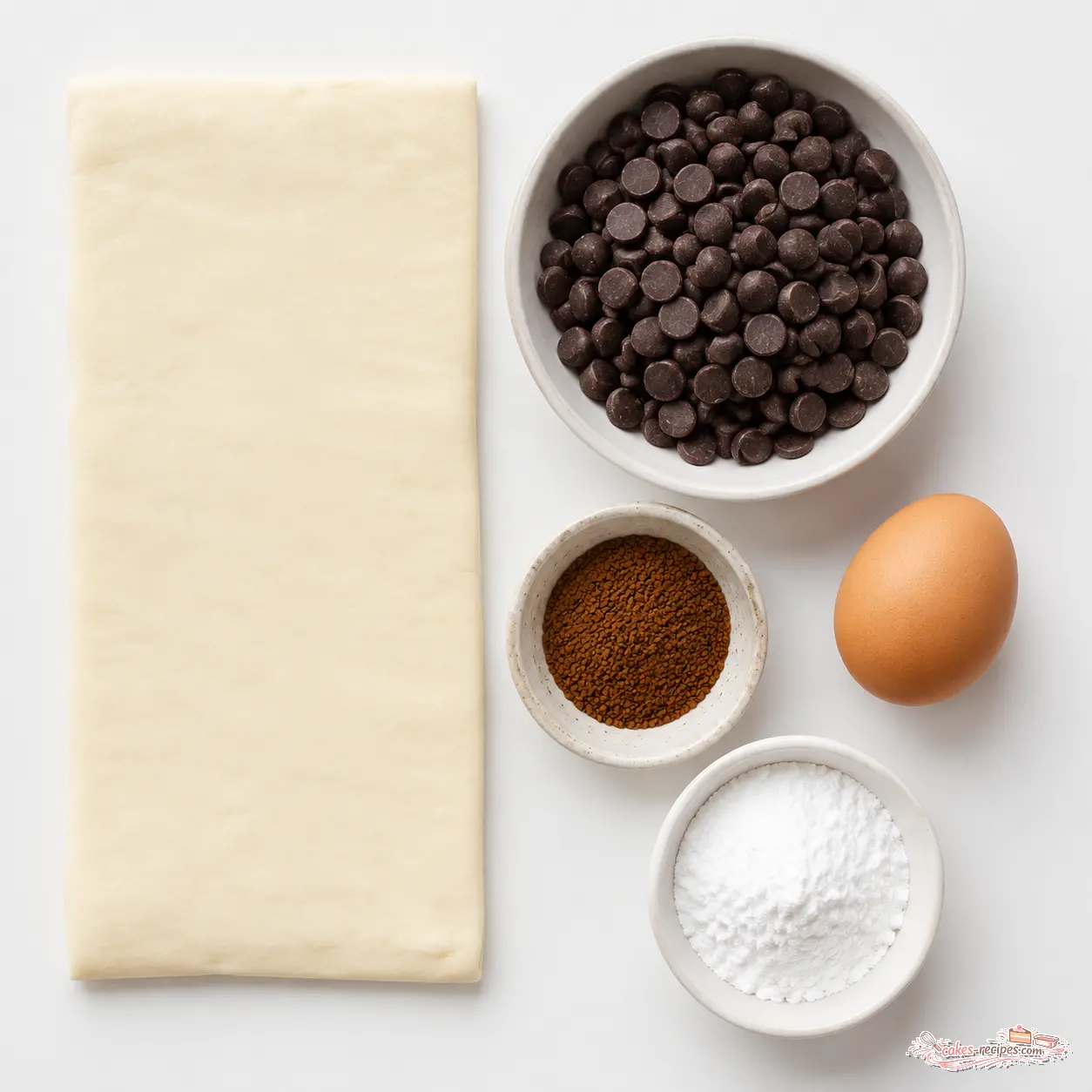 espresso chocolate croissant cups - main ingredients