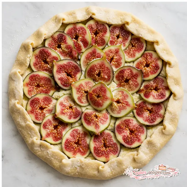 Step 4: Arranging sliced figs on the filling