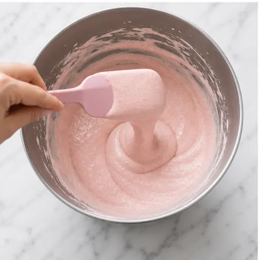 Step 3: Macaronage technique folding batter
