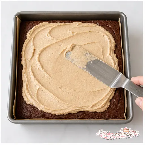 Step 4: Spreading the coffee frosting