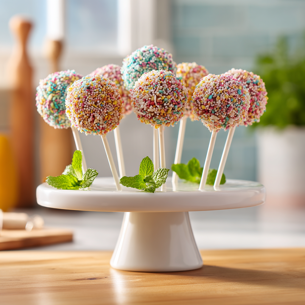 fruity pebbles cake pops - final presentation
