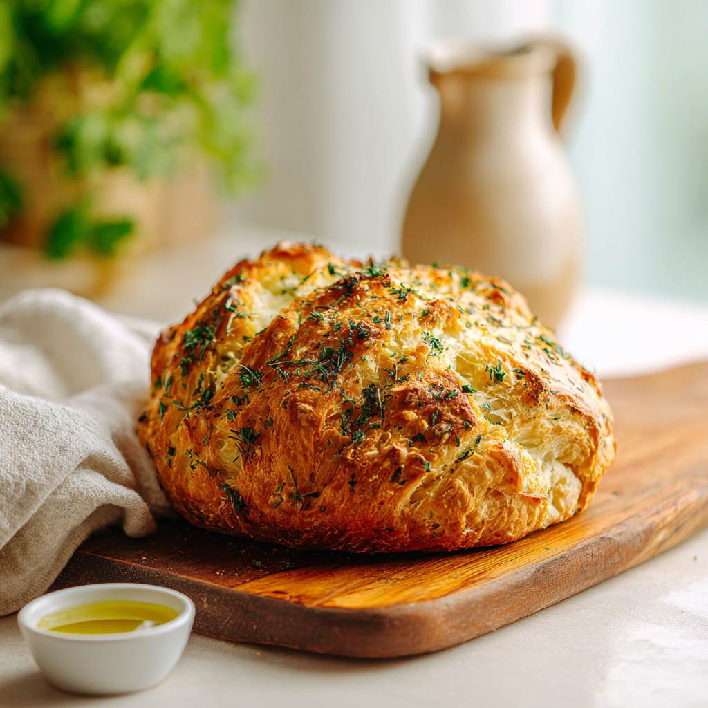 garlic herb dutch oven bread - final presentation