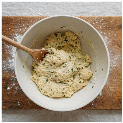 garlic herb dutch oven bread - step 1