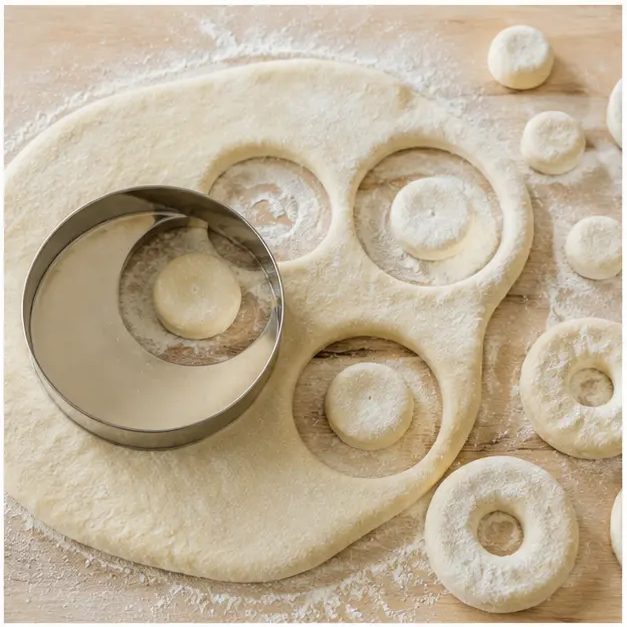 Step 3: Rolling and cutting the dough into rings
